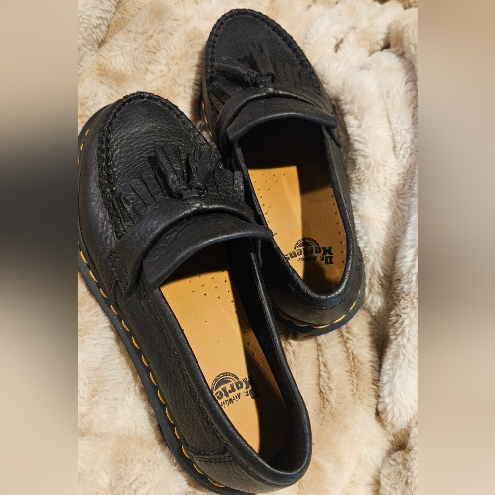 Dr. Martens Black Leather Slip-On Loafers